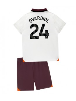 Billige Manchester City Josko Gvardiol #24 Bortedraktsett Barn 2023-24 Kortermet (+ Korte bukser)